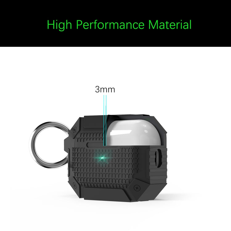 For AirPods 3 Wireless Earphones Shockproof Armor Protective Case(Dark Green)