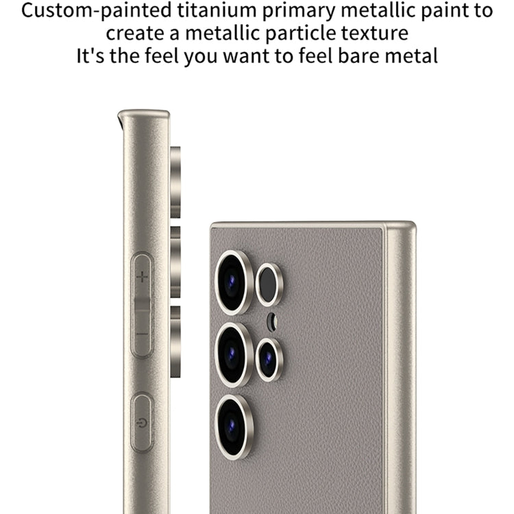 For Samsung Galaxy S24 Ultra 5G GKK Metal Paint Skin Feel Leather Full Coverage Phone Case(Grey)