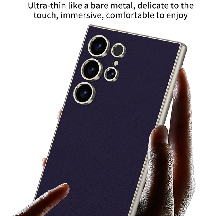 For Samsung Galaxy S24 Ultra 5G GKK Metal Paint Skin Feel Leather Full Coverage Phone Case(Grey)