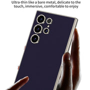 For Samsung Galaxy S24 Ultra 5G GKK Metal Paint Skin Feel Leather Full Coverage Phone Case(Grey)