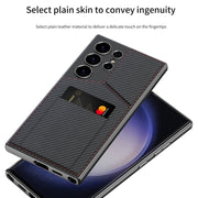 For Samsung Galaxy S24 Ultra 5G GKK Rotor Bracket Recessed Card Bag Full Coverage Phone Case(Black)