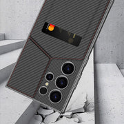 For Samsung Galaxy S24 Ultra 5G GKK Rotor Bracket Recessed Card Bag Full Coverage Phone Case(Grey)