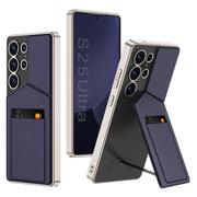 For Samsung Galaxy S25 Ultra 5G GKK Rotor Bracket Recessed Card Bag Full Coverage Phone Case(Purple)