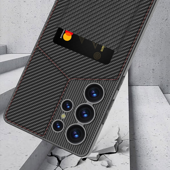 For Samsung Galaxy S25 Ultra 5G GKK Rotor Bracket Recessed Card Bag Full Coverage Phone Case(Grey)