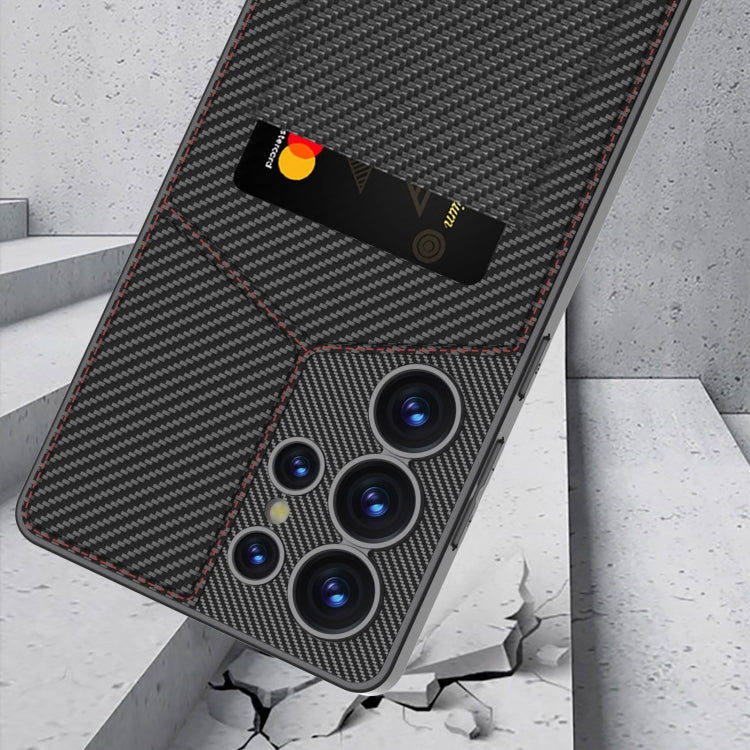 For Samsung Galaxy S25 Ultra 5G GKK Rotor Bracket Recessed Card Bag Full Coverage Phone Case(Grey)