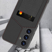 For Samsung Galaxy S25 5G GKK Rotor Bracket Recessed Card Bag Full Coverage Phone Case(Black)