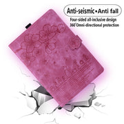 For Honor Pad 9 Cartoon Sakura Cat Embossed Leather Tablet Case(Rose Red)
