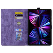 For Honor Pad 9 Cartoon Sakura Cat Embossed Leather Tablet Case(Purple)