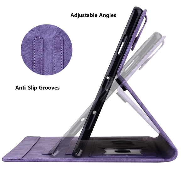 For Honor Pad 9 Cartoon Sakura Cat Embossed Leather Tablet Case(Purple)