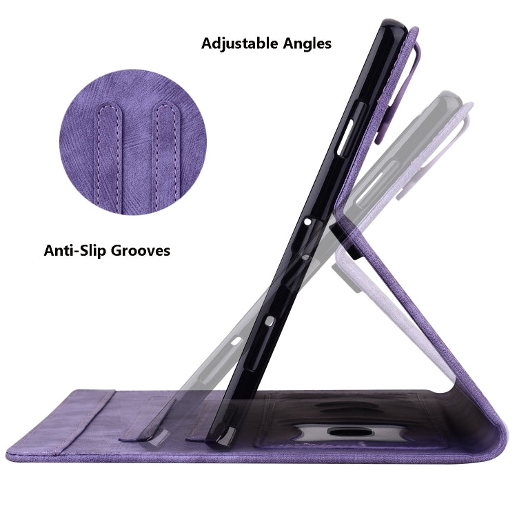 For Honor Pad 9 Cartoon Sakura Cat Embossed Leather Tablet Case(Purple)