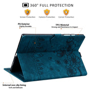 For Honor Pad 9 Cartoon Sakura Cat Embossed Leather Tablet Case(Blue)