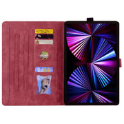 For Honor Pad X8a Cartoon Sakura Cat Embossed Leather Tablet Case(Red)