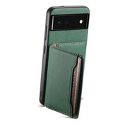For Google Pixel 6 Calf Texture Card Bag Design Full Coverage Phone Case(Green)