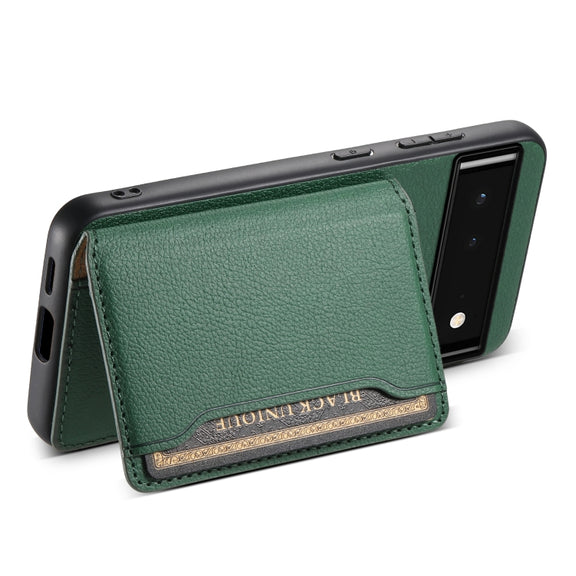 For Google Pixel 6 Calf Texture Card Bag Design Full Coverage Phone Case(Green)