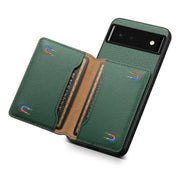 For Google Pixel 6 Calf Texture Card Bag Design Full Coverage Phone Case(Green)