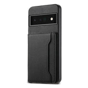 For Google Pixel 6 Pro Calf Texture Card Bag Design Full Coverage Phone Case(Black)