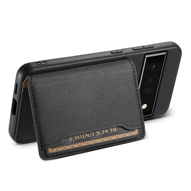 For Google Pixel 6 Pro Calf Texture Card Bag Design Full Coverage Phone Case(Black)