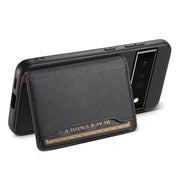 For Google Pixel 6 Pro Calf Texture Card Bag Design Full Coverage Phone Case(Black)