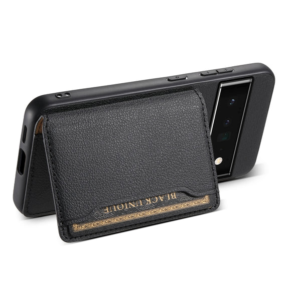 For Google Pixel 6 Pro Calf Texture Card Bag Design Full Coverage Phone Case(Black)
