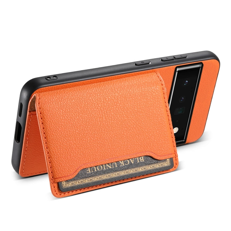 For Google Pixel 6 Pro Calf Texture Card Bag Design Full Coverage Phone Case(Orange)