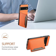 For Google Pixel 6 Pro Calf Texture Card Bag Design Full Coverage Phone Case(Orange)