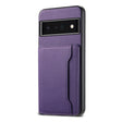 For Google Pixel 6 Pro Calf Texture Card Bag Design Full Coverage Phone Case(Purple) - Google Cases by PMC TechLife | Online Shopping South Africa | PMC TechLife | Buy Now Pay Later Mobicred