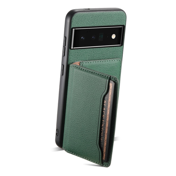 For Google Pixel 6 Pro Calf Texture Card Bag Design Full Coverage Phone Case(Green)