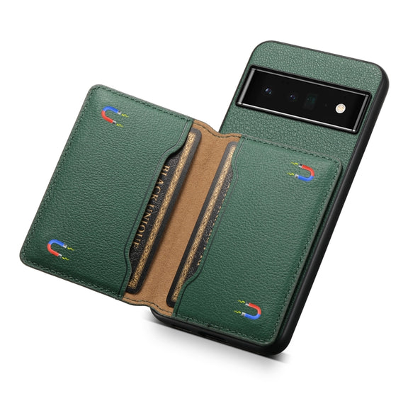 For Google Pixel 6 Pro Calf Texture Card Bag Design Full Coverage Phone Case(Green)