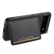 For Google Pixel 6a Calf Texture Card Bag Design Full Coverage Phone Case(Black)