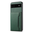 For Google Pixel 6a Calf Texture Card Bag Design Full Coverage Phone Case(Green) - Google Cases by PMC TechLife | Online Shopping South Africa | PMC TechLife | Buy Now Pay Later Mobicred
