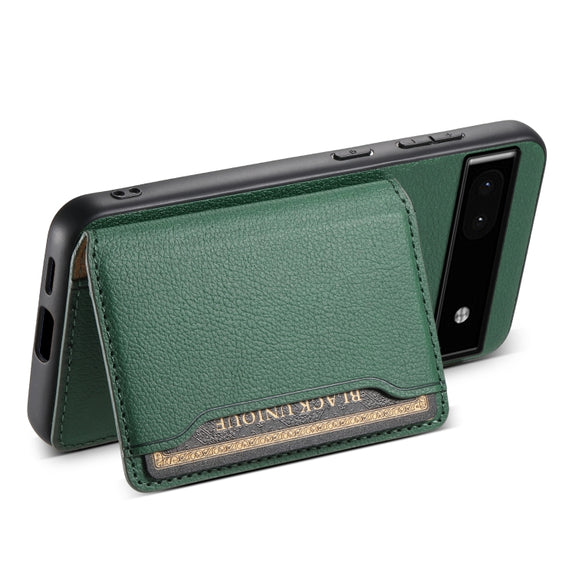 For Google Pixel 6a Calf Texture Card Bag Design Full Coverage Phone Case(Green)