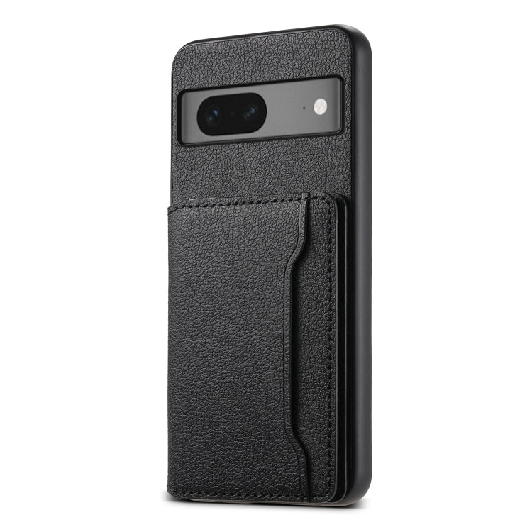 For Google Pixel 7 5G Calf Texture Card Bag Design Full Coverage Phone Case(Black)