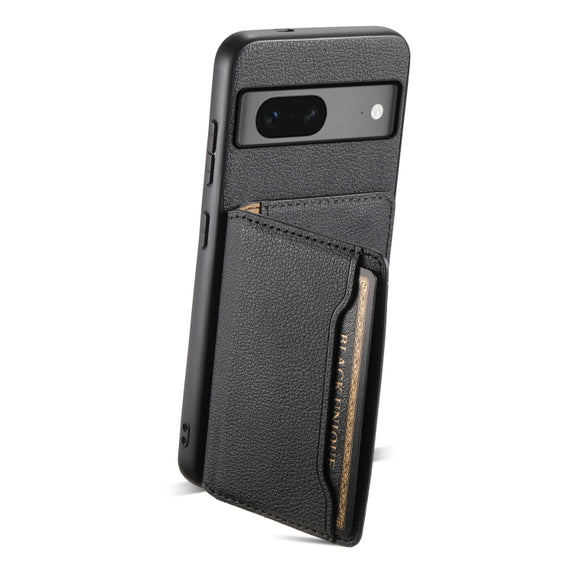 For Google Pixel 7 5G Calf Texture Card Bag Design Full Coverage Phone Case(Black)