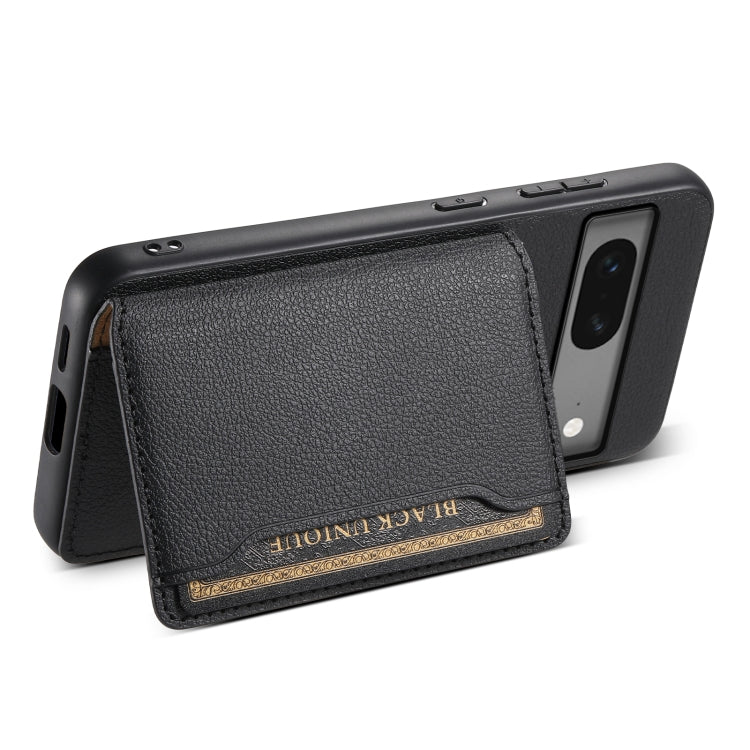 For Google Pixel 7 5G Calf Texture Card Bag Design Full Coverage Phone Case(Black)