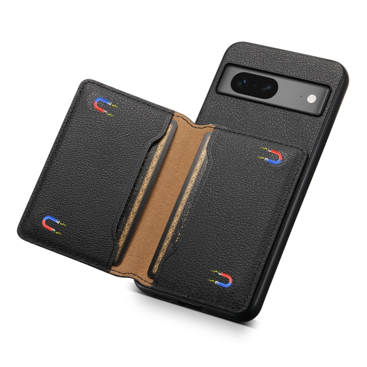 For Google Pixel 7 5G Calf Texture Card Bag Design Full Coverage Phone Case(Black)