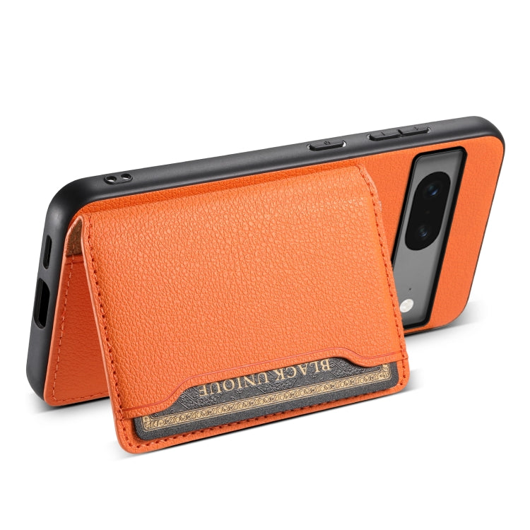 For Google Pixel 7 5G Calf Texture Card Bag Design Full Coverage Phone Case(Orange)