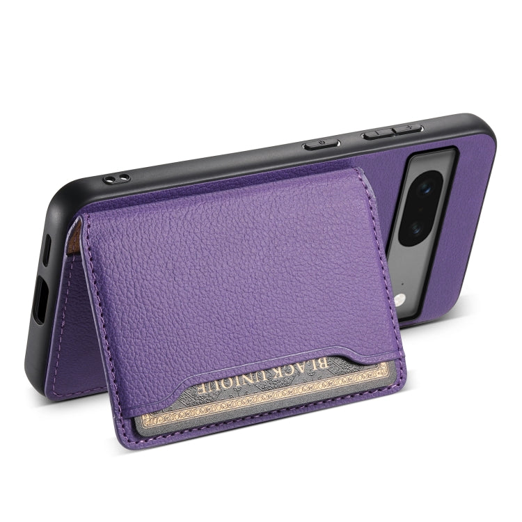 For Google Pixel 7 5G Calf Texture Card Bag Design Full Coverage Phone Case(Purple)
