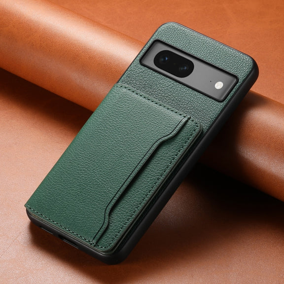 For Google Pixel 7 5G Calf Texture Card Bag Design Full Coverage Phone Case(Green)
