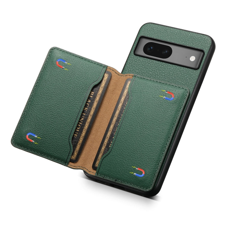 For Google Pixel 7 5G Calf Texture Card Bag Design Full Coverage Phone Case(Green)