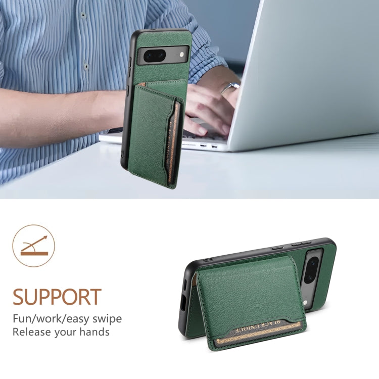 For Google Pixel 7 5G Calf Texture Card Bag Design Full Coverage Phone Case(Green)