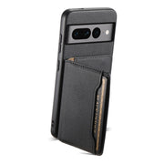 For Google Pixel 7 Pro 5G Calf Texture Card Bag Design Full Coverage Phone Case(Black)