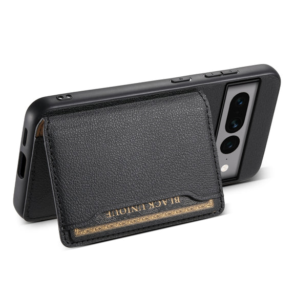 For Google Pixel 7 Pro 5G Calf Texture Card Bag Design Full Coverage Phone Case(Black)