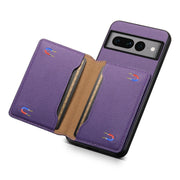 For Google Pixel 7 Pro 5G Calf Texture Card Bag Design Full Coverage Phone Case(Purple)