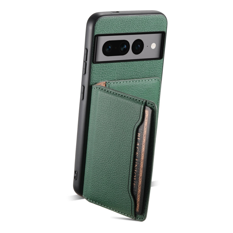 For Google Pixel 7 Pro 5G Calf Texture Card Bag Design Full Coverage Phone Case(Green)