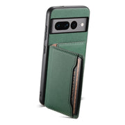 For Google Pixel 7 Pro 5G Calf Texture Card Bag Design Full Coverage Phone Case(Green)