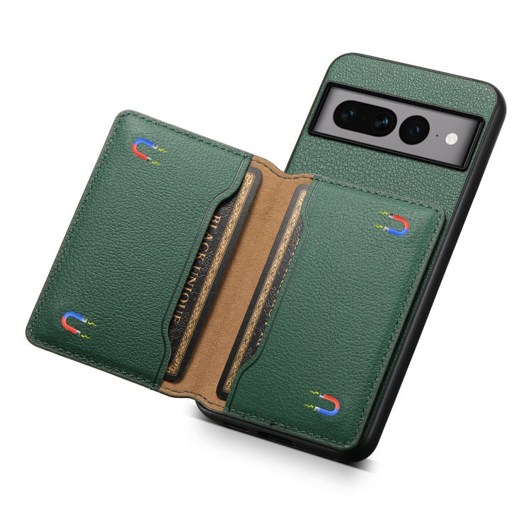 For Google Pixel 7 Pro 5G Calf Texture Card Bag Design Full Coverage Phone Case(Green)