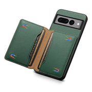 For Google Pixel 7 Pro 5G Calf Texture Card Bag Design Full Coverage Phone Case(Green)