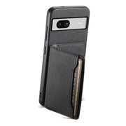 For Google Pixel 7a Calf Texture Card Bag Design Full Coverage Phone Case(Black)