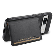 For Google Pixel 7a Calf Texture Card Bag Design Full Coverage Phone Case(Black)