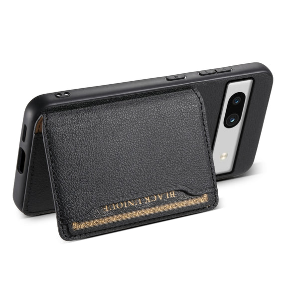 For Google Pixel 7a Calf Texture Card Bag Design Full Coverage Phone Case(Black)